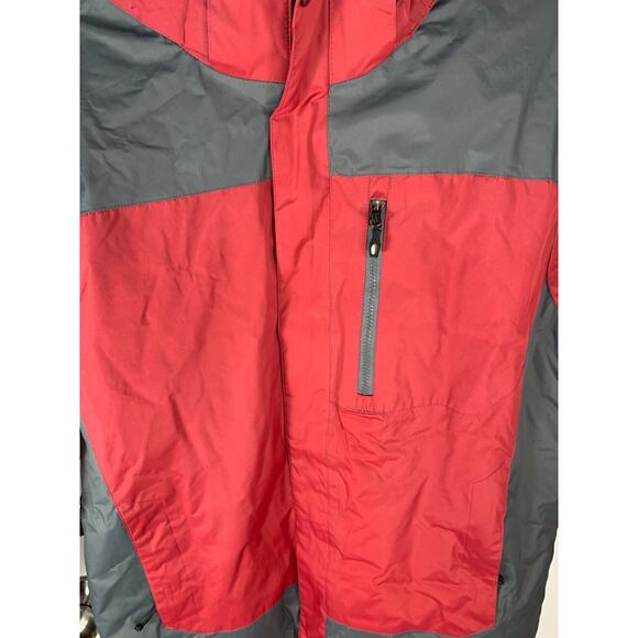 Hydro-Tech Technical Fabric System Mens Red & Gray Hooded Jacket Size L - Picture 4 of 9